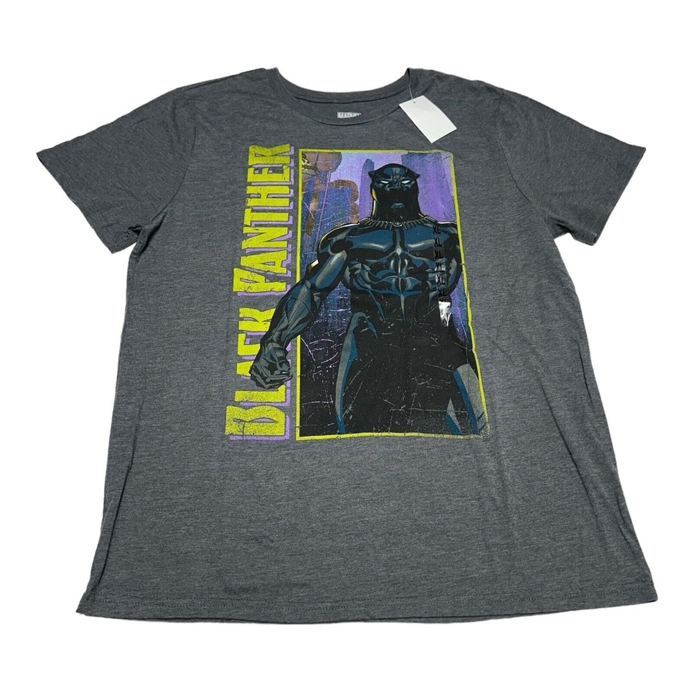 Marvel The Black Panther T-Shirt Men's Size XL Tee Shirt Comics Gray Graphic